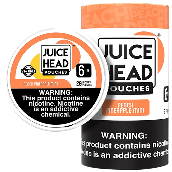 Ct 101 Juicy Head Nicotine Pouches 5ct 6mg 12mg Peach Pineapple